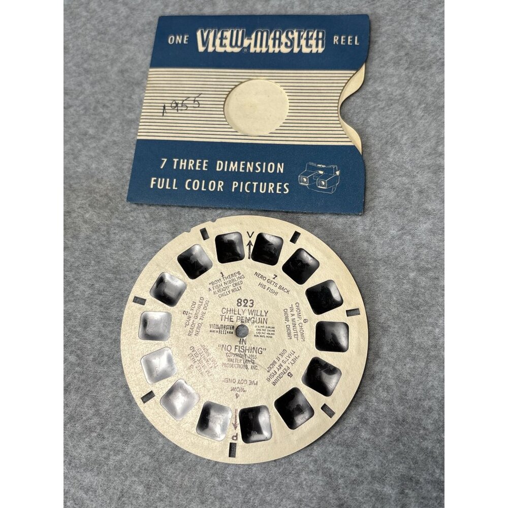 Vintage 1955 View-Master Reel Chilly Willy the Penguin No Fishing 3D Full Color